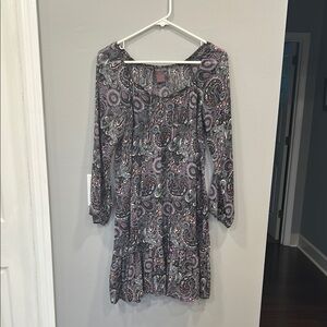 Fire Los Angeles Black and White Long Sleeve Scoop Neck Dress